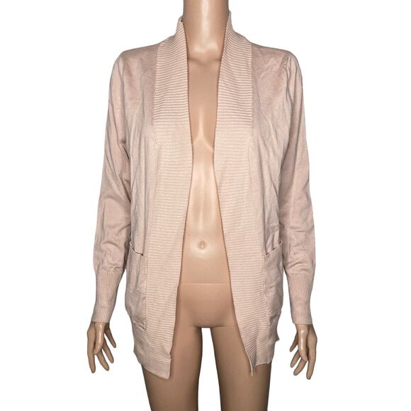 Voianlimo Sweater Womens Large Pink Open Front Long Cardigan - Picture 3 of 13